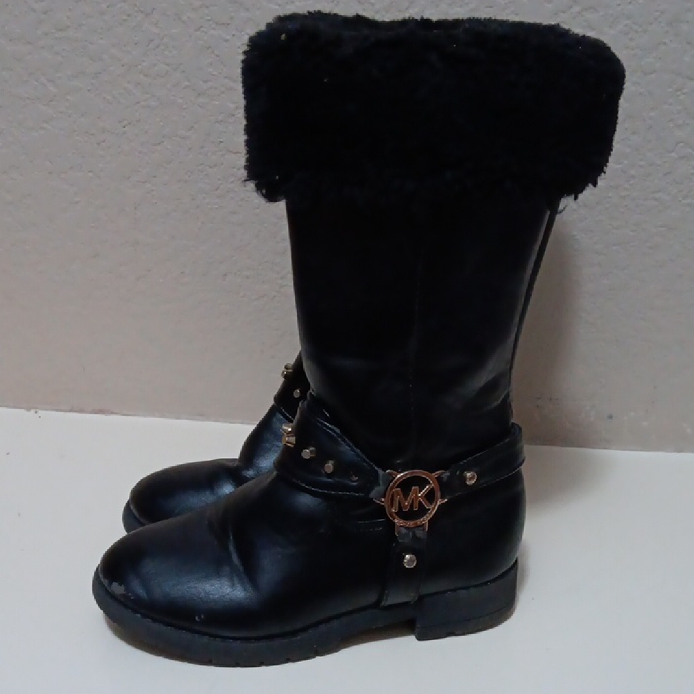 Michael Kors Black Boots with Fur Trim INFANTS